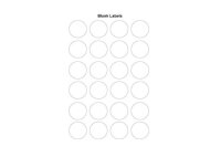 White label sheet with 24 blanc labels